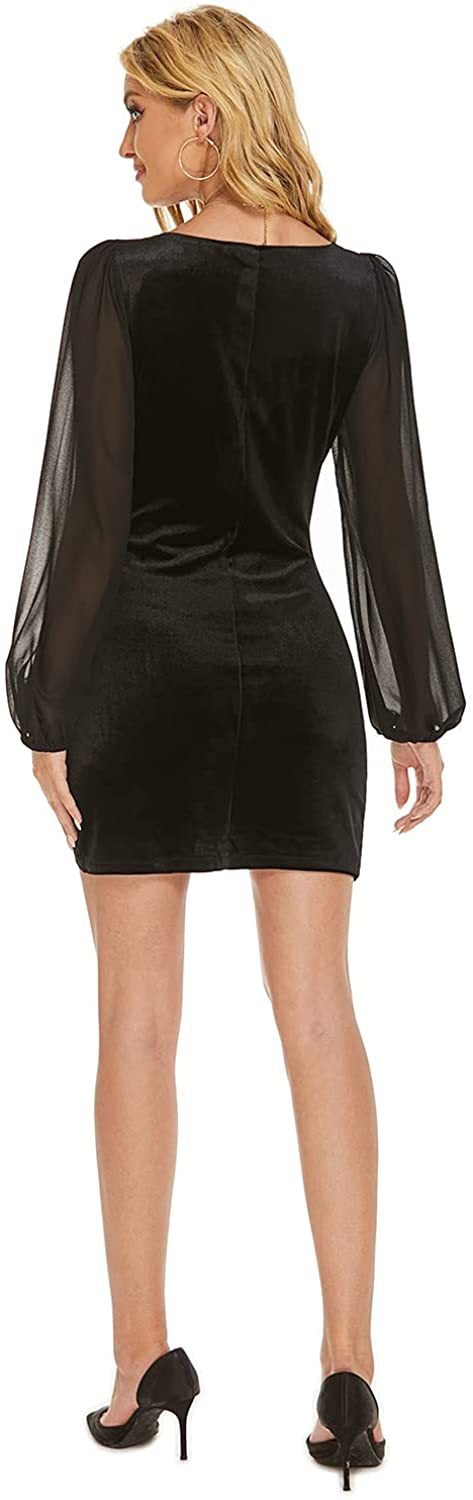 Sexy V Neck Long Sleeves Party Dresses-Dresses-Free Shipping at meselling99