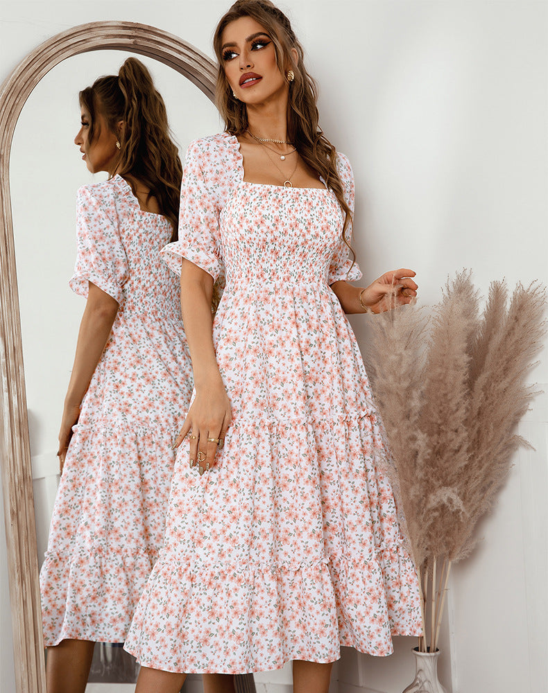 Elegant Half Sleeves Summer Midi Dresses
