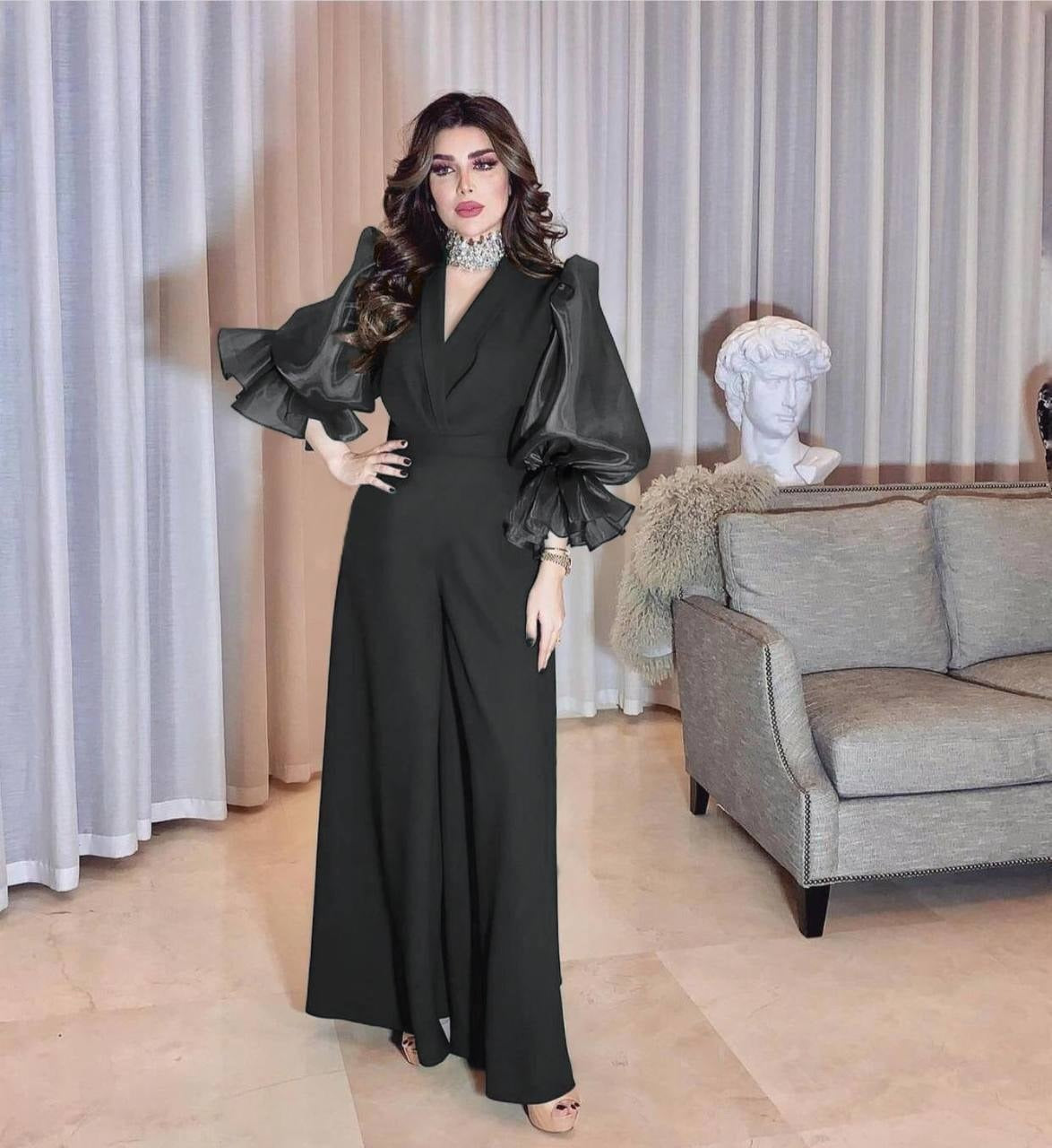 Elegant V Neck Long Sleeves Jumpsuits & Rompers-Dresses-Free Shipping at meselling99