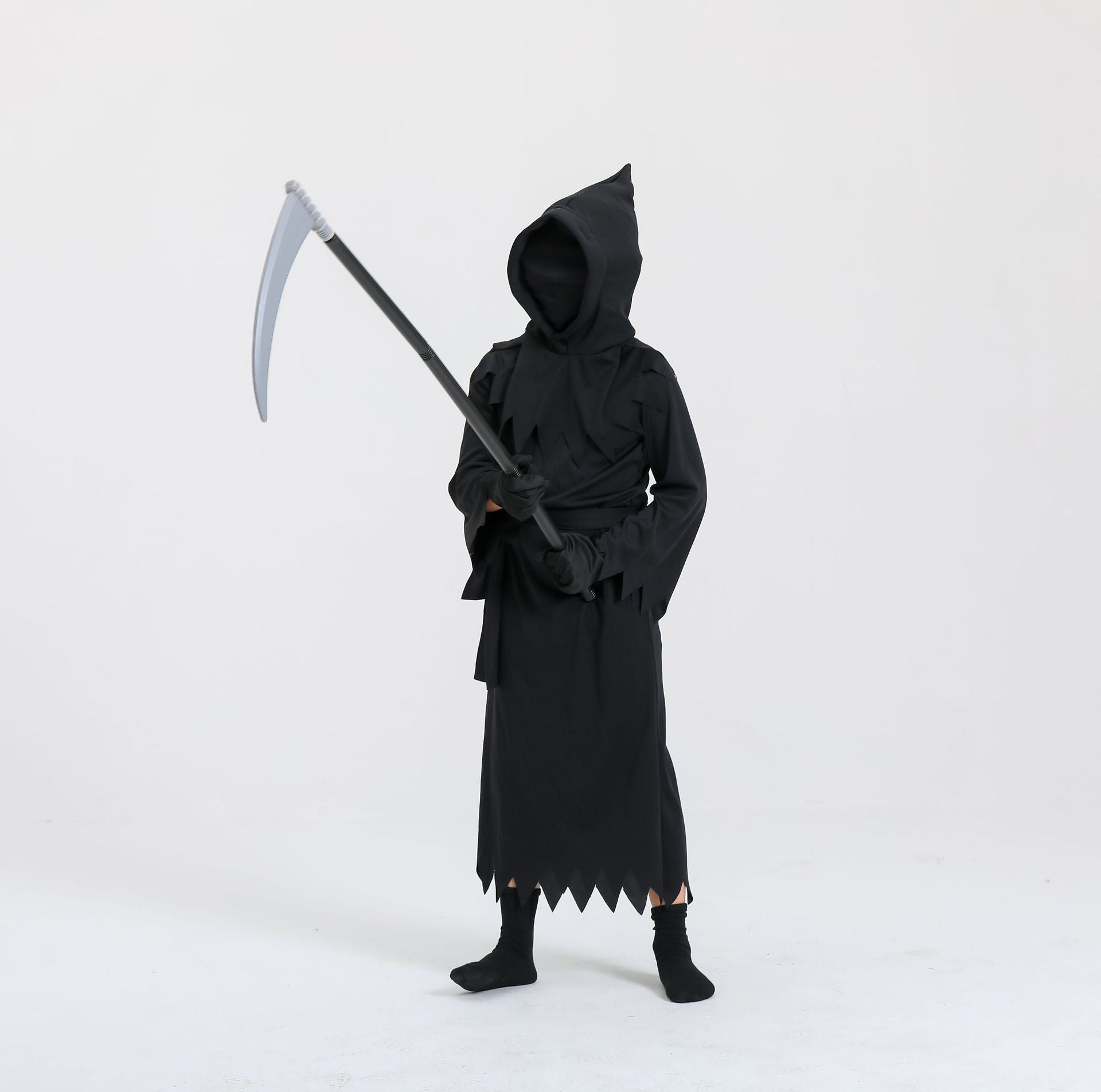 Halloween Cosplay Costume – Grim Reaper Robe with LED Glow Glasses