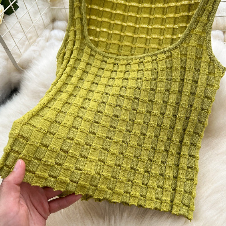 Sexy Summer Short Tank Tops & High Waist Knitted Skirts