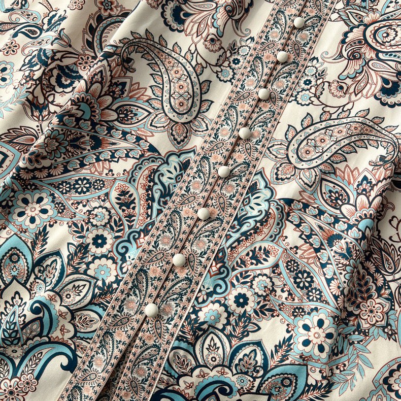 Elegant Floral Designed Trumpet Sleeves Long Dresses