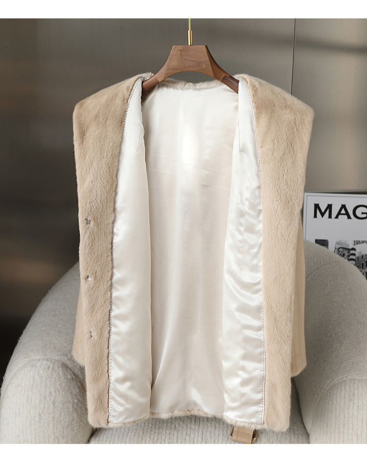 Casual Faux Fur Midi Length Jacket Coats