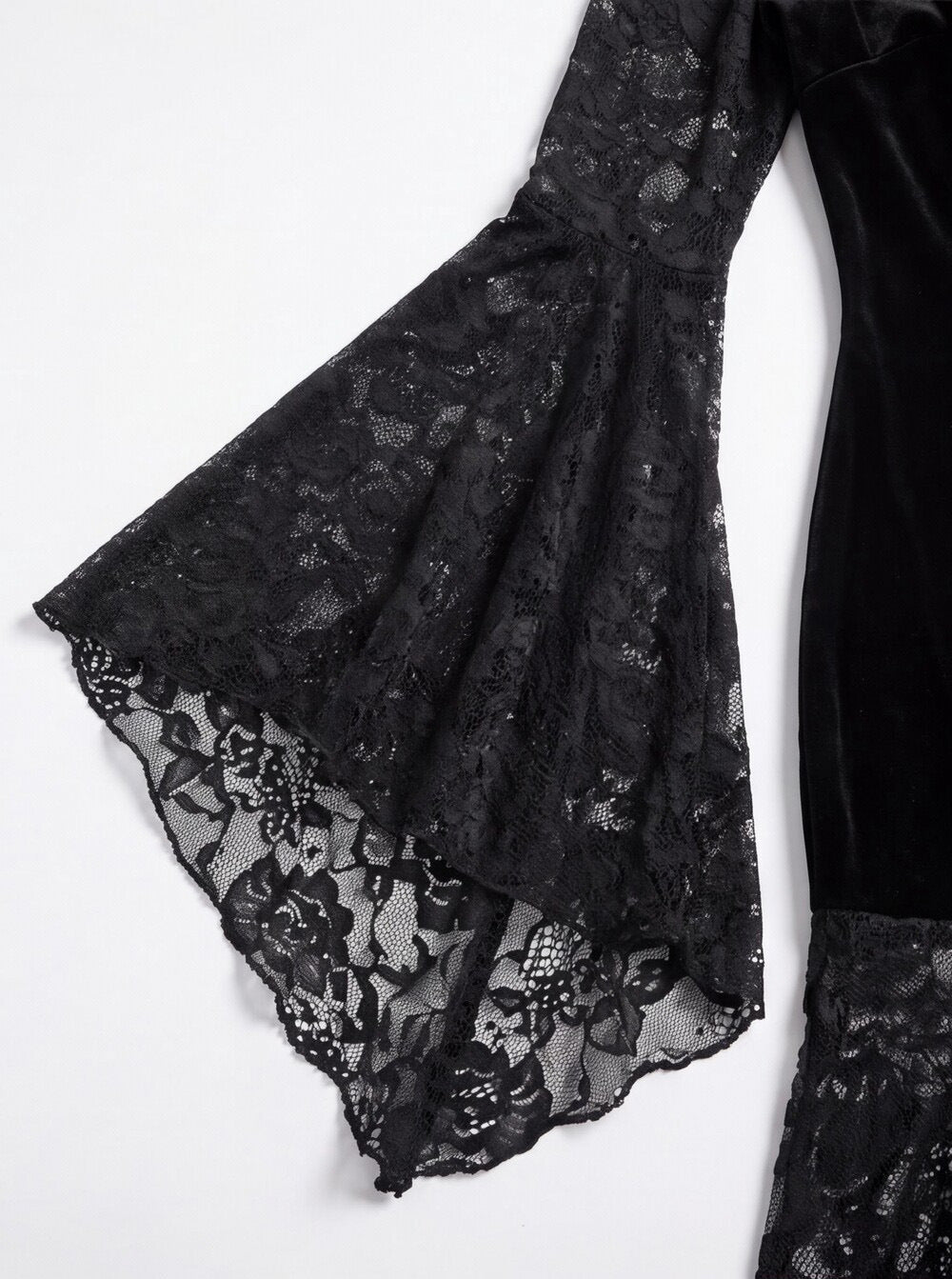 Dark Elegance Lace Velvet Dress