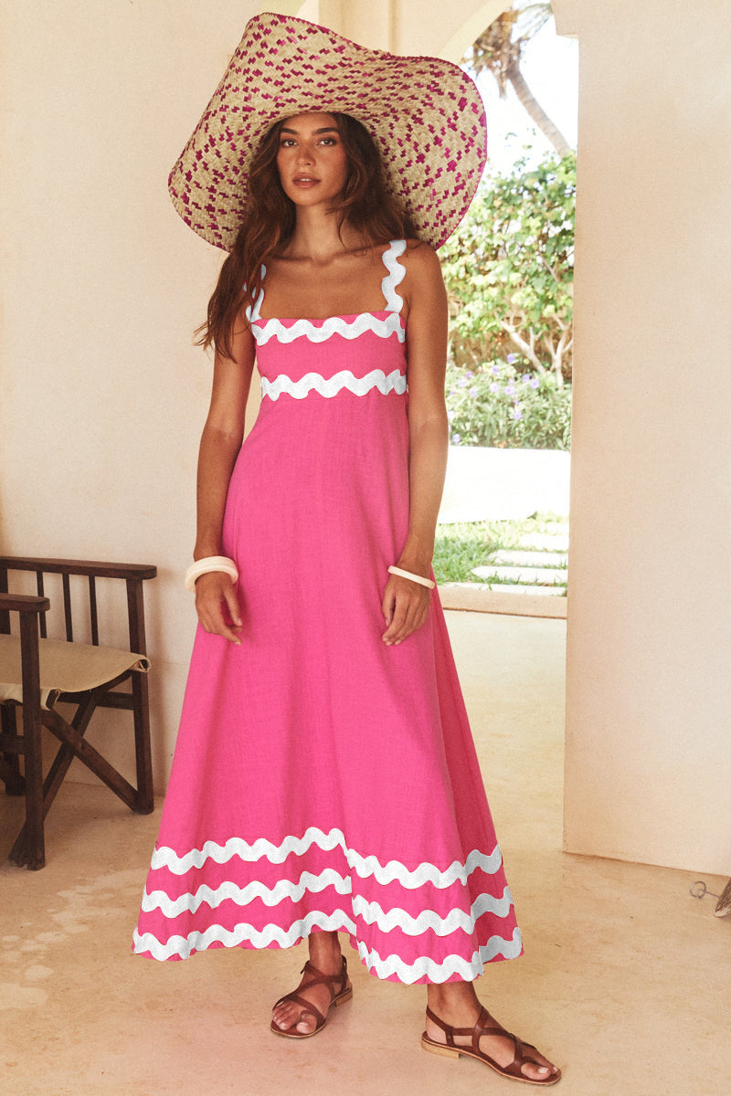 Women's Long Sleeveless Dress – Floral Print Maxi Dress