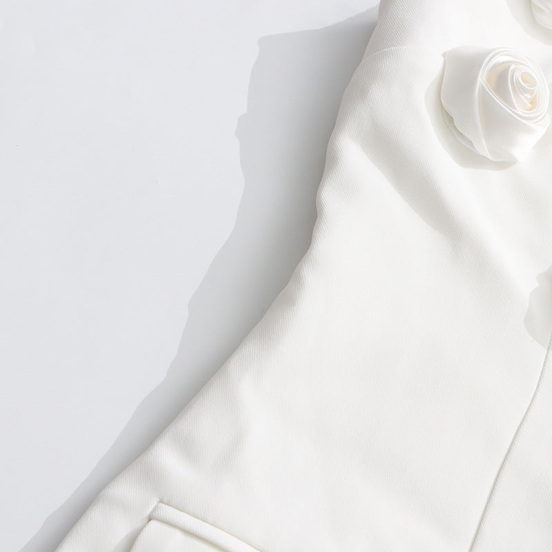 Designed Women's Fashion Floral Patchwork Sleeveless Tie-Front Vest & High-Waisted Wide-Leg Trousers Set