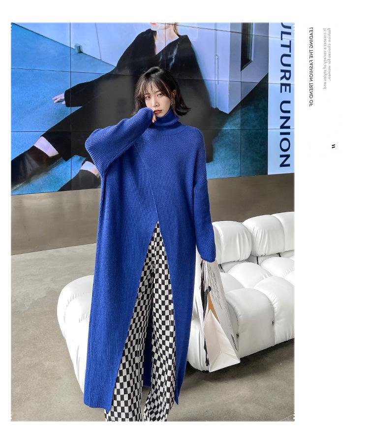 Women Irregular High Neck Knitted Split Tops-Shirts & Tops-Free Shipping at meselling99