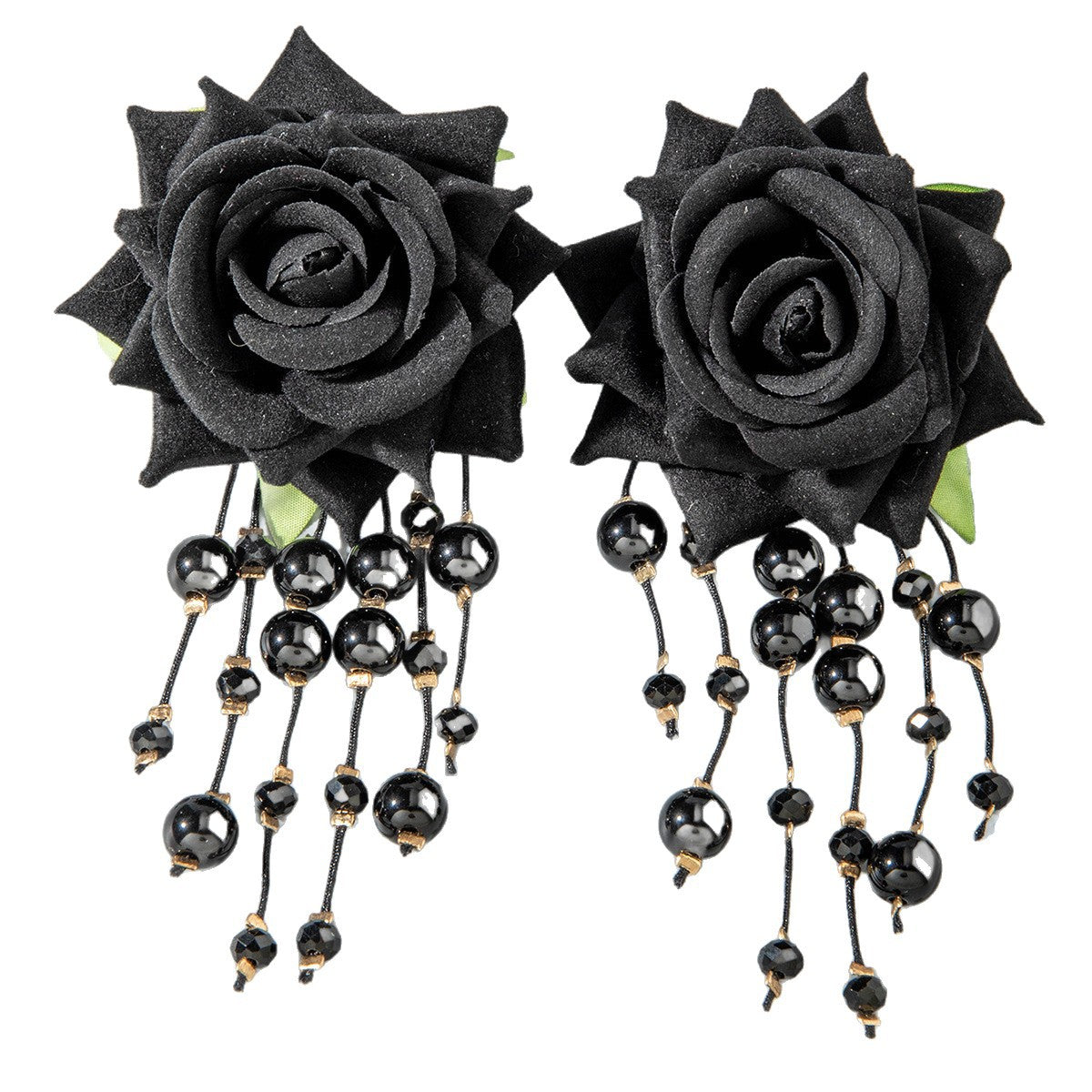 Boho Blooms: Oversized Faux Flower Tassel Earrings