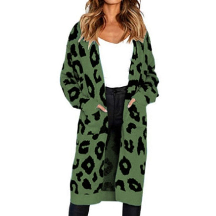 Women's Loose Fit Leopard Print Cardigan