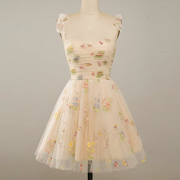 Floral Print Strappy Maxi Dress with Back Tie Detail