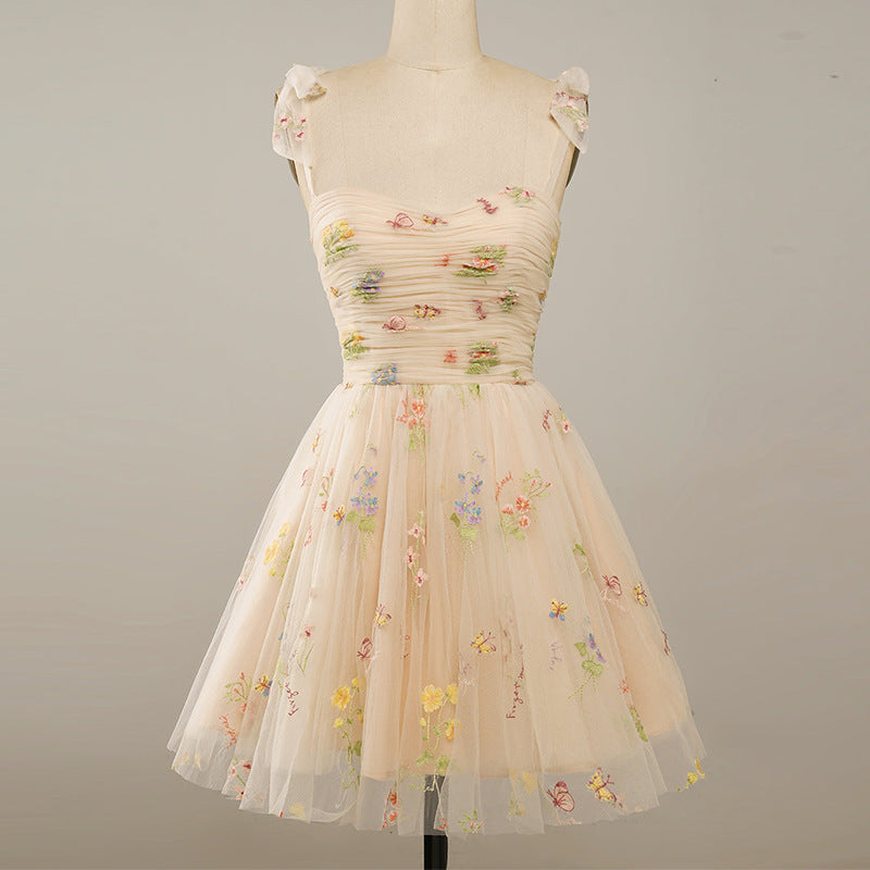 Floral Print Strappy Maxi Dress with Back Tie Detail