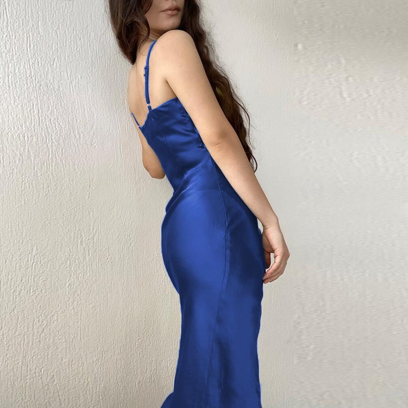 Sexy Satin Backless Women Party Dreses-Dresses-Free Shipping at meselling99