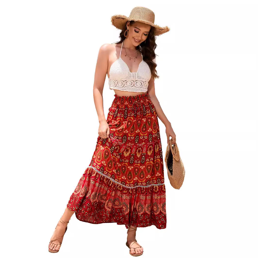 Bohemian Exotic Women Midi Skirts