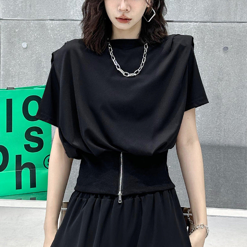 Designed Black Summer Women Top Blouses