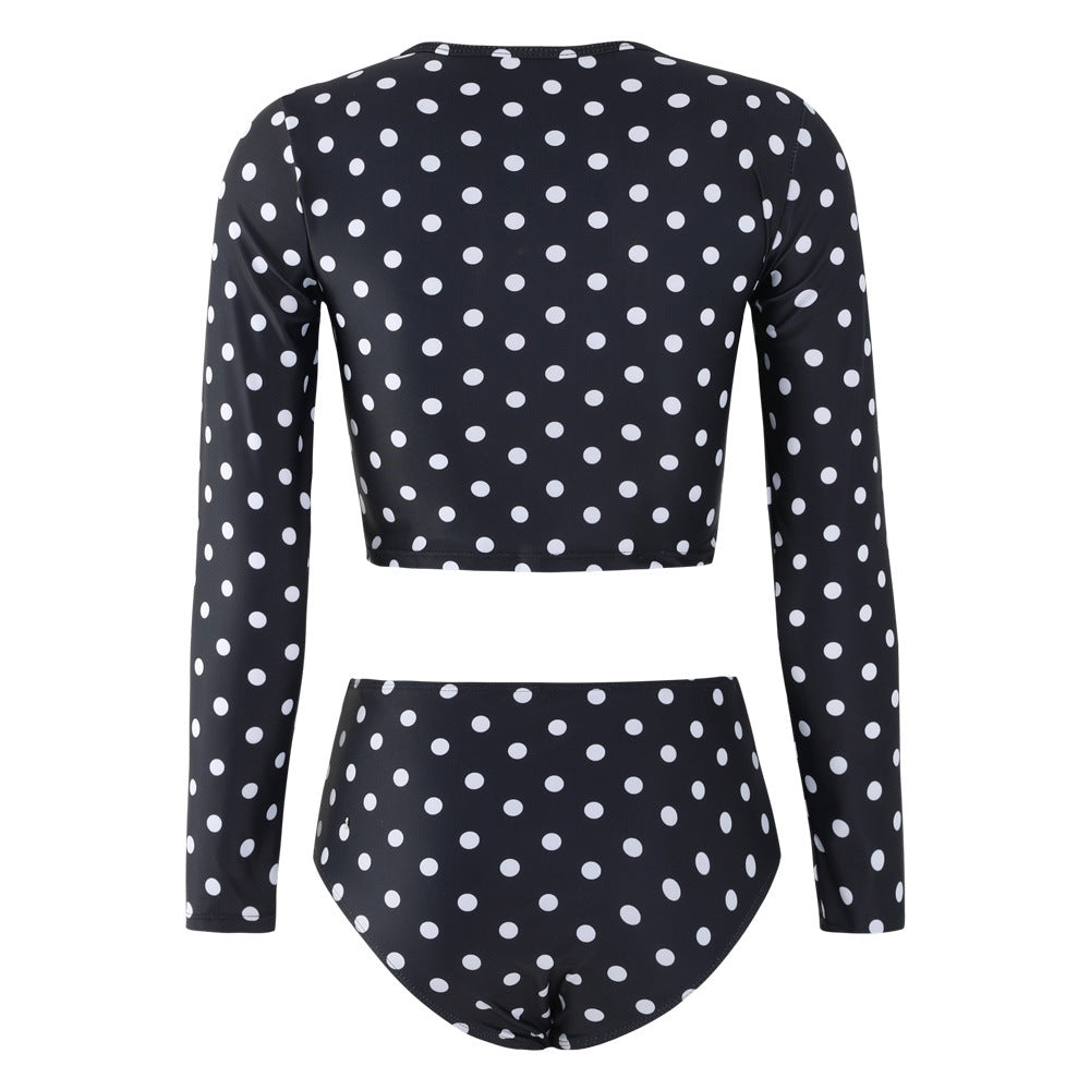 Black Dot Long Sleeves Surf Wear for Women