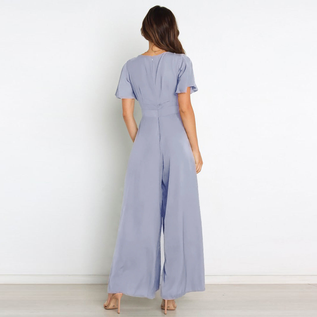 Sexy Ruffled Sleeves Bandage Women Jumpsuits