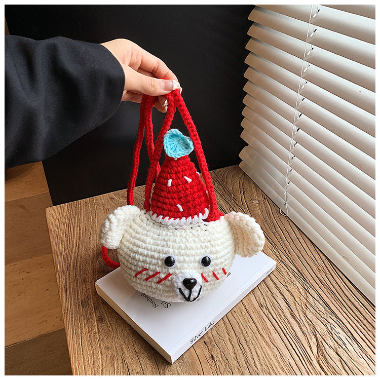 Handmade Knitted Bear Coin Purse