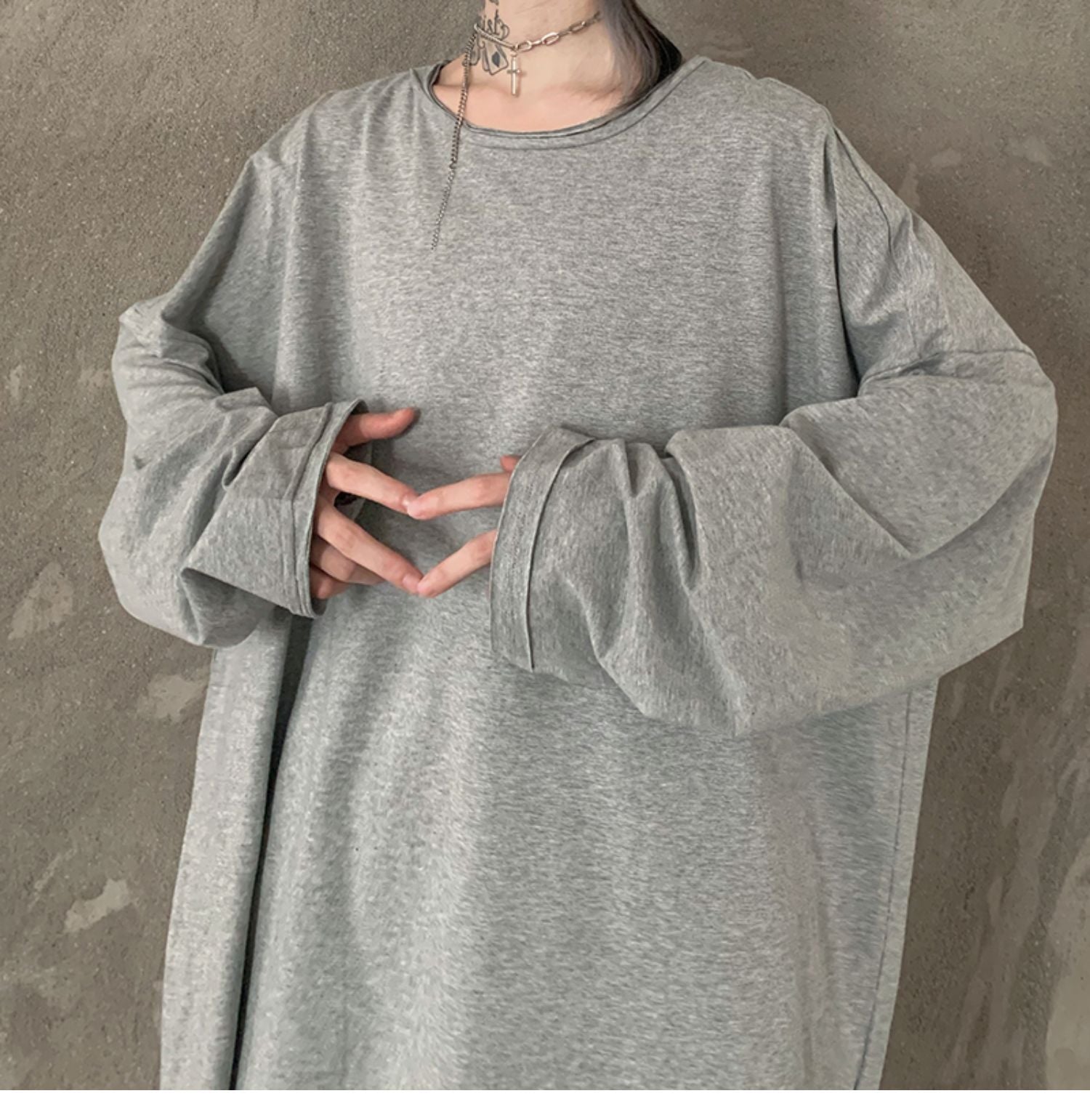 Leisure Loose Black&Gray Sweaters-STYLEGOING