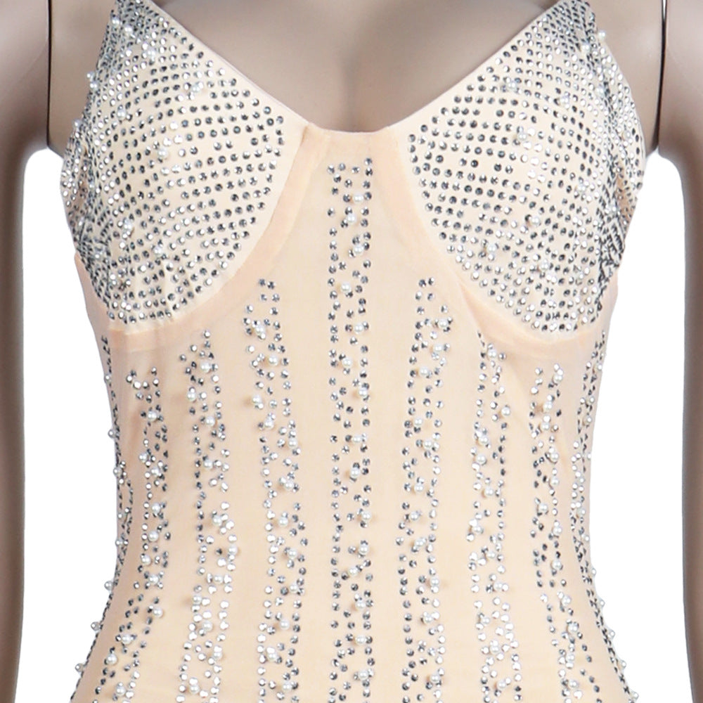 Sexy Women See Through Rhinestone Night Party Dresses--Free Shipping at meselling99