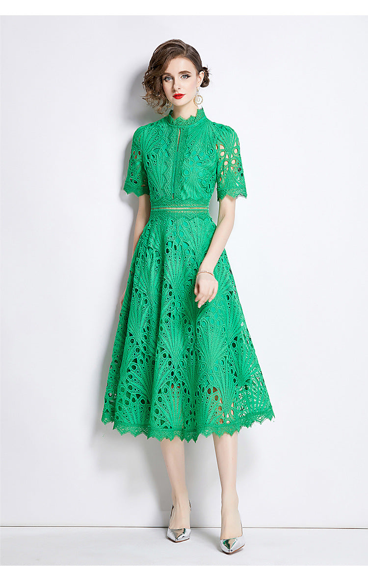 Elegant Vintage Lace Maxi Dress