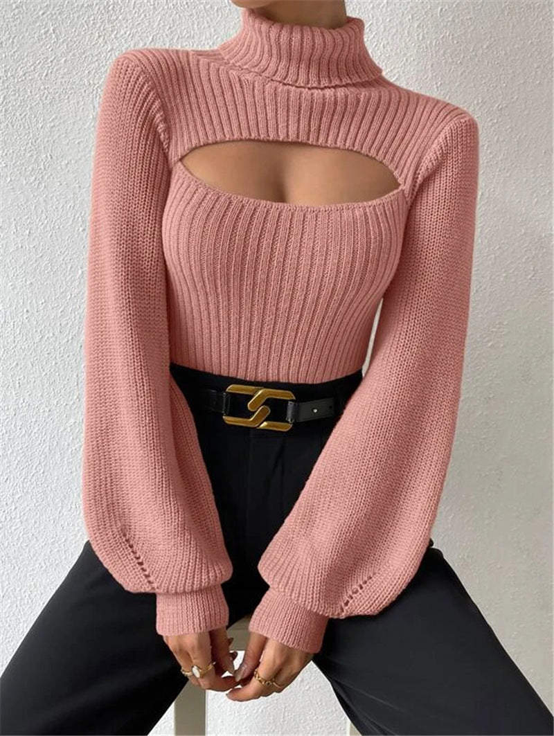 Sexy High Neck Knitted Sweaters