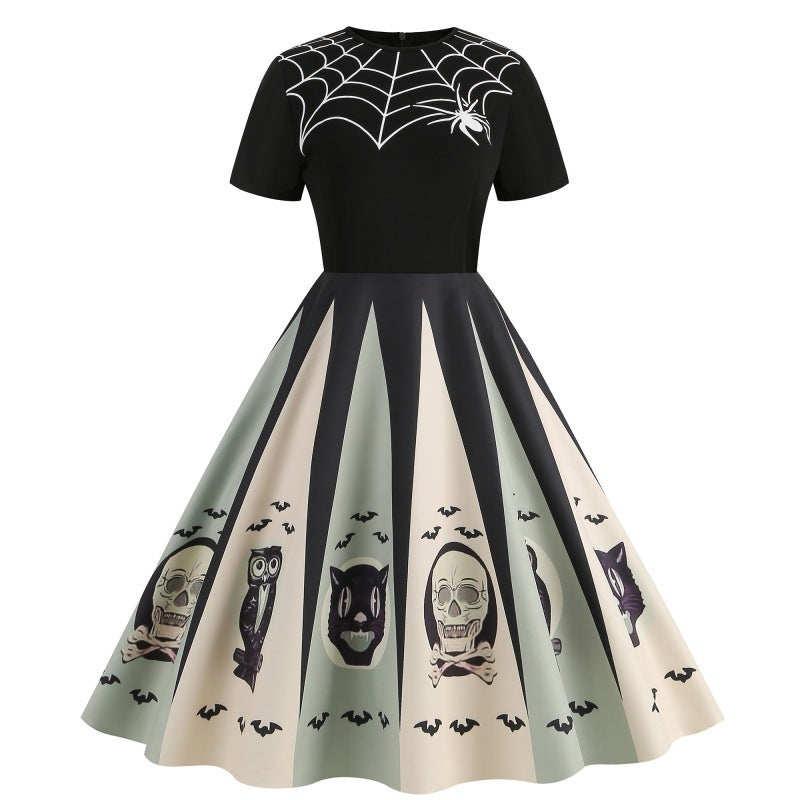 Halloween Print Fit & Flare Dress