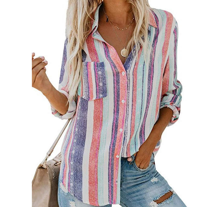 Women's Summer Casual Striped Shirt – Versatile & Stylish