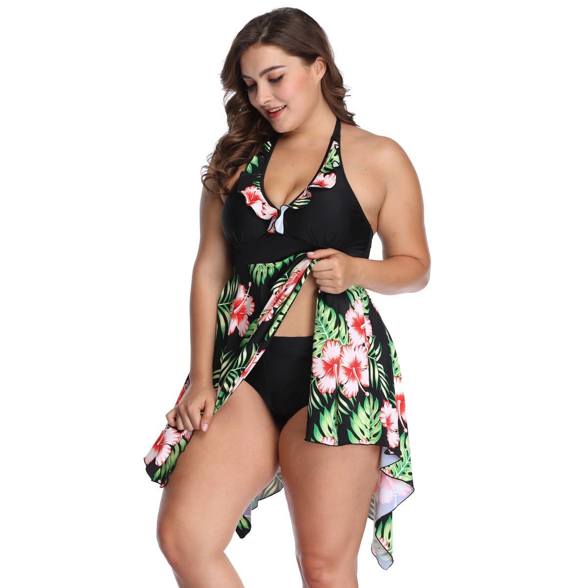 Women Plus Sizes Skirt Two Pieces Swimsuits