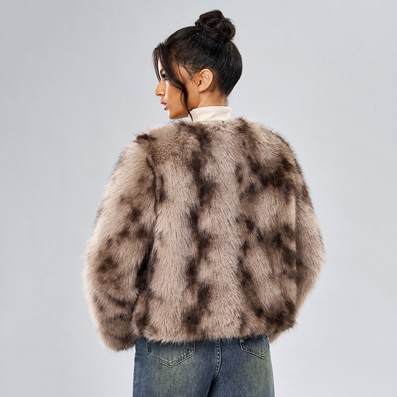 Women's Casual Street Style Fox Fur Jacket Coats