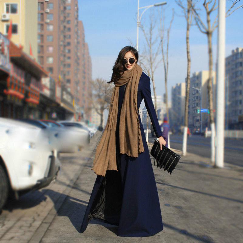 Women Winter Long Plus Size Trenchcoat-STYLEGOING
