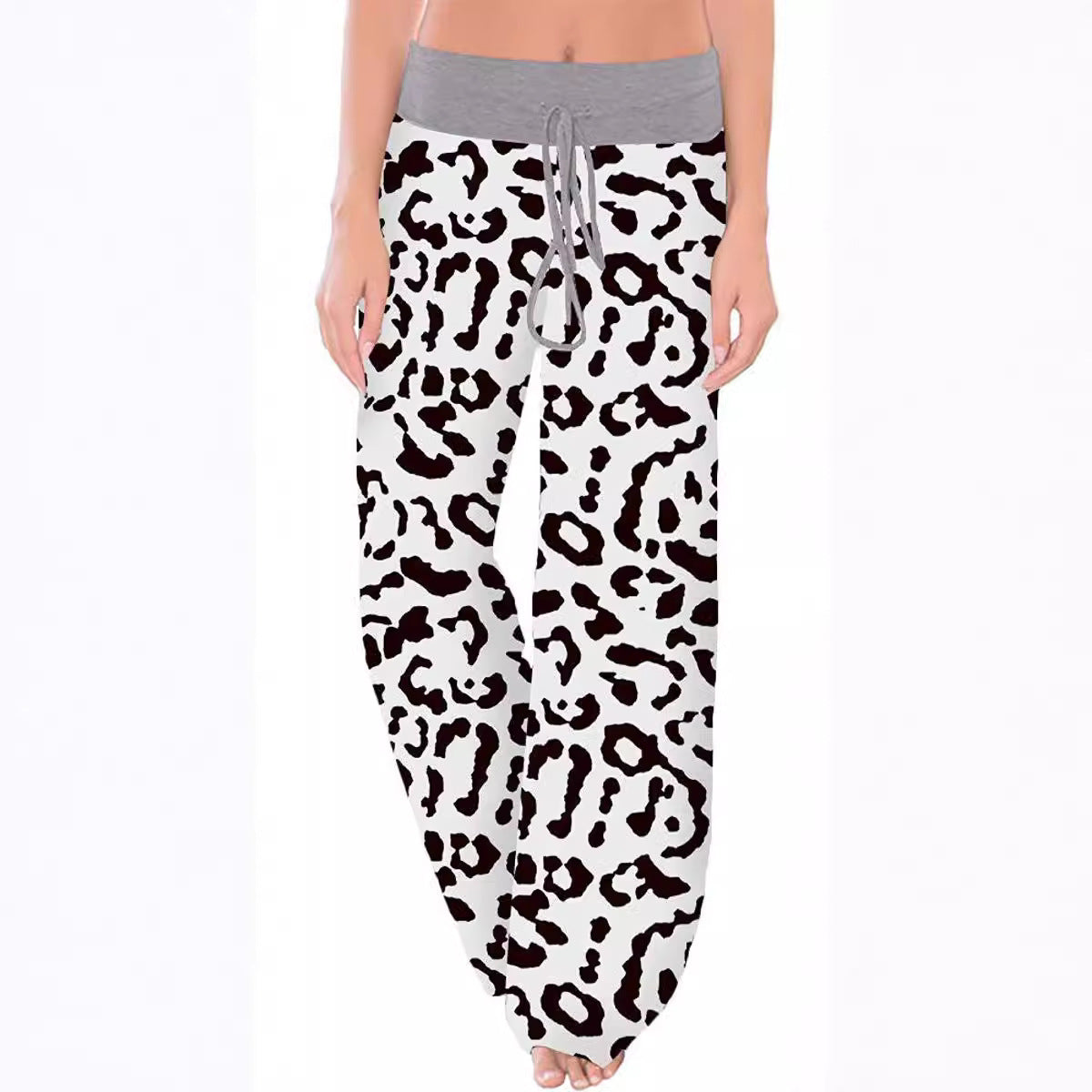 Women's Leopard Print Comfort Stretchy Lounge Pants – Relaxed Fit Wide-Leg Sleep Pants