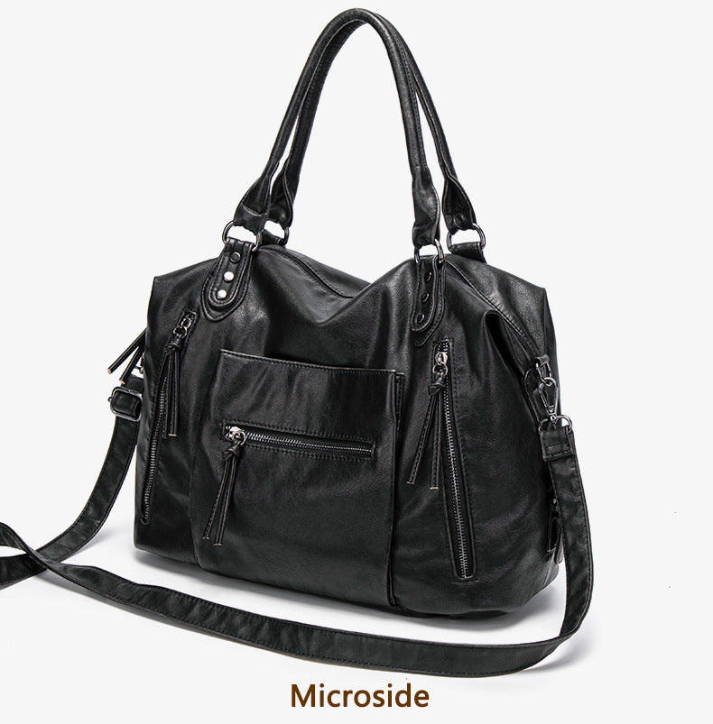 Retro PU Leather Tote Bag