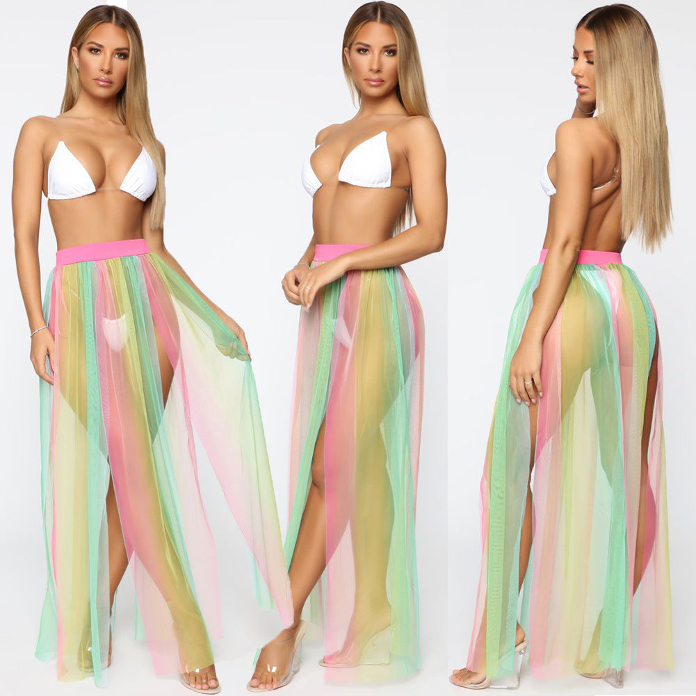 Summer See Through Beach Cover Up Skirt