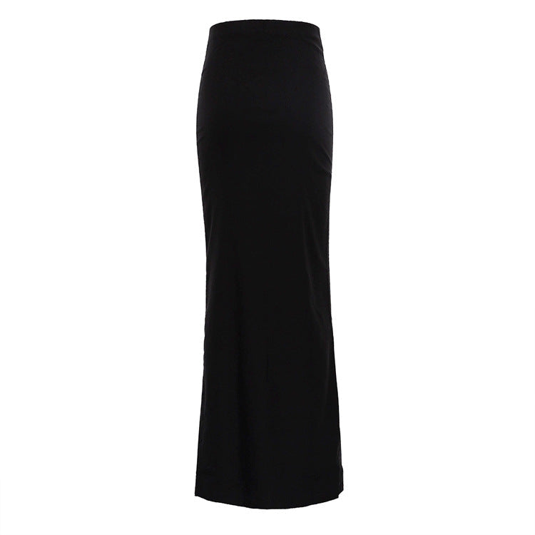 Women's Slim-Fit Black High Waist Long Pencil Skirt
