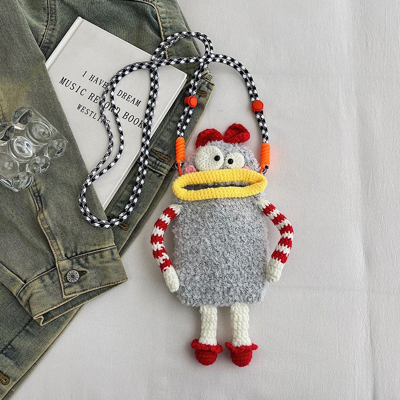 Funny Face Woven Crossbody Bag