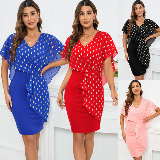 Casual Chiffon Polka Dot Print Party Dresses-Dresses-Free Shipping at meselling99