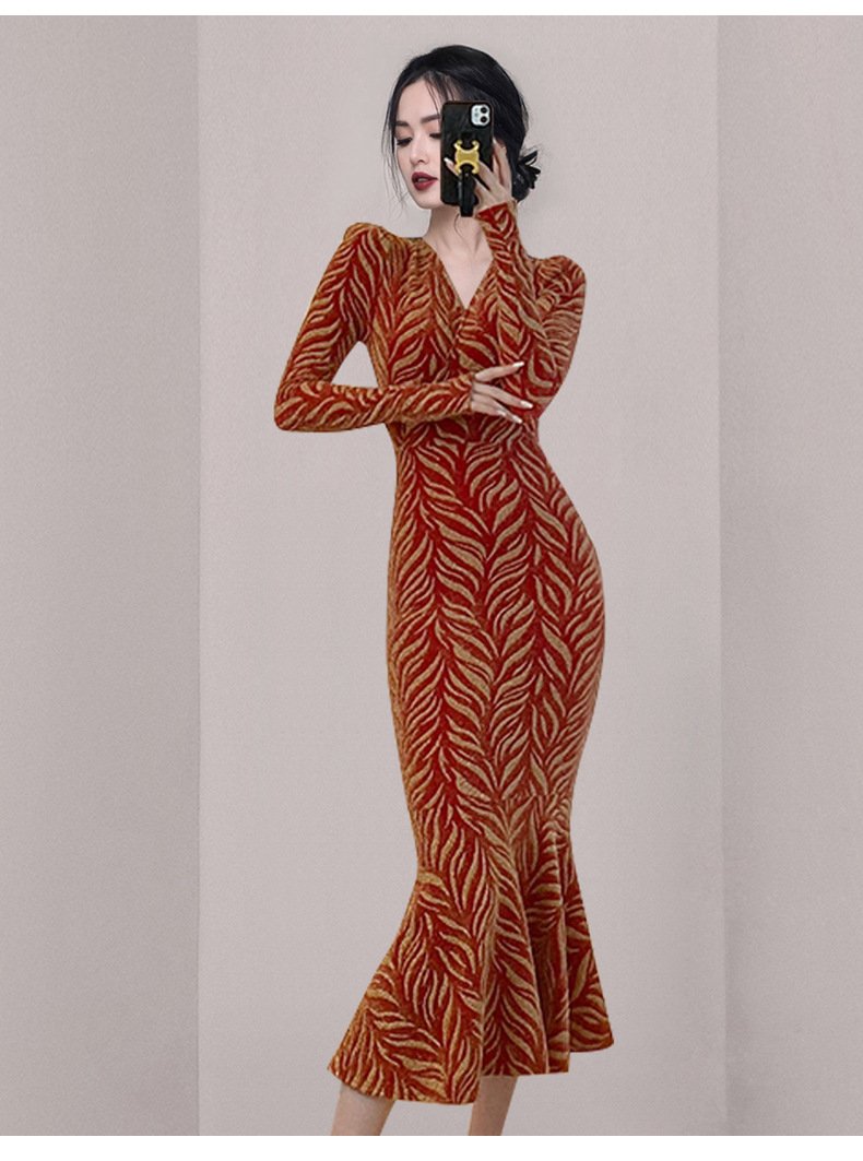 Luxury Elegant V Neck Long Mermaid Dresses-Dresses-Free Shipping at meselling99