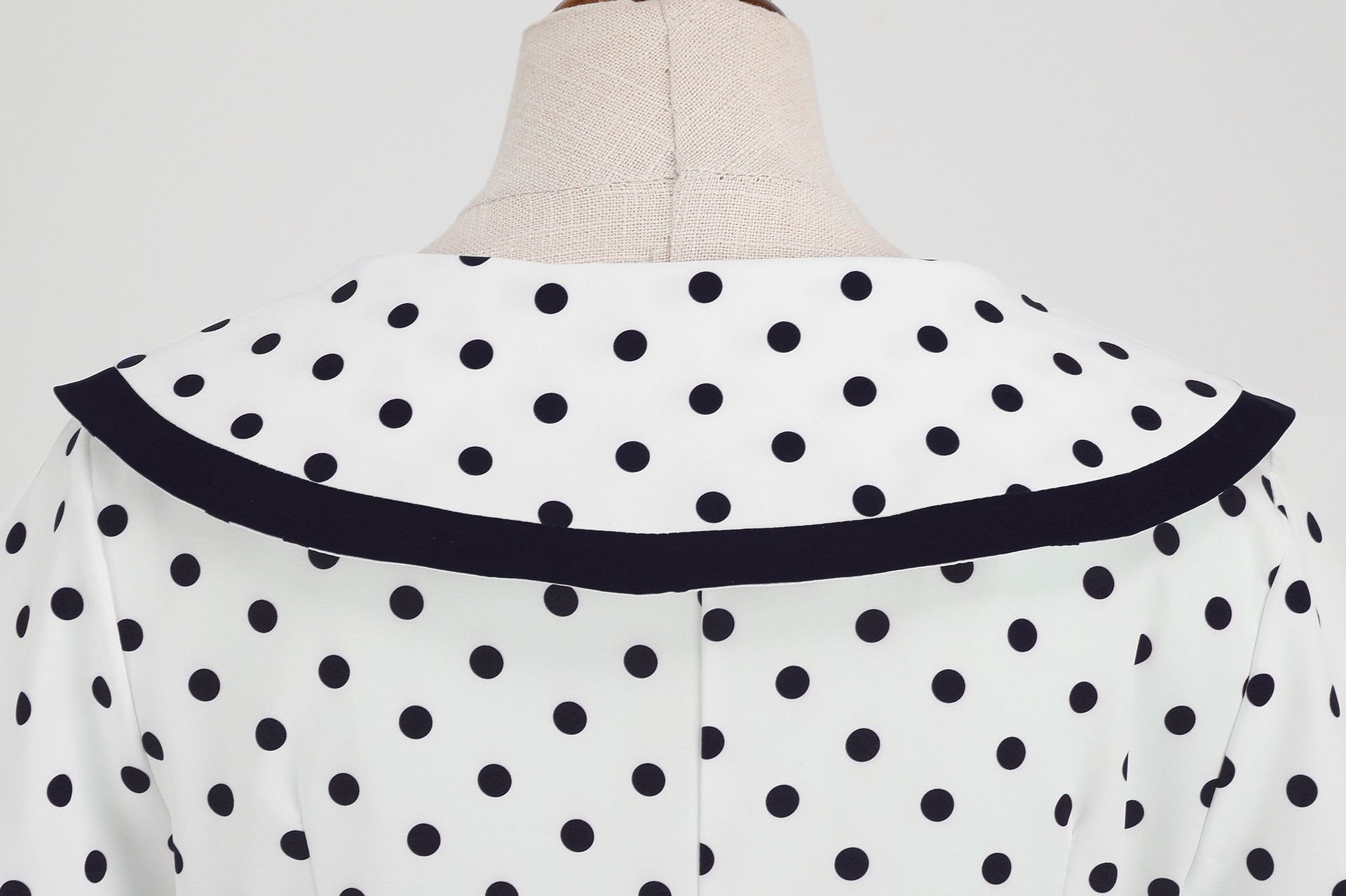 Vintage-Inspired Polka Dot Print Wrap Waist Flared Dress with Belt