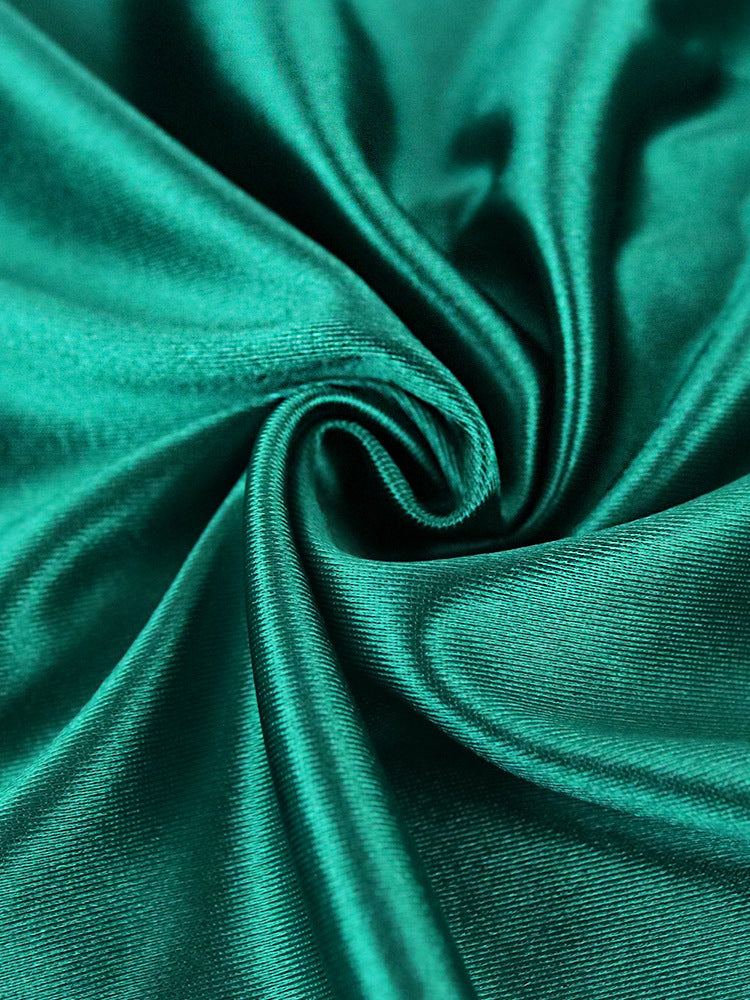 Designed One Shoulder Irregular Green Evening Party Dresses-Dresses-Free Shipping at meselling99