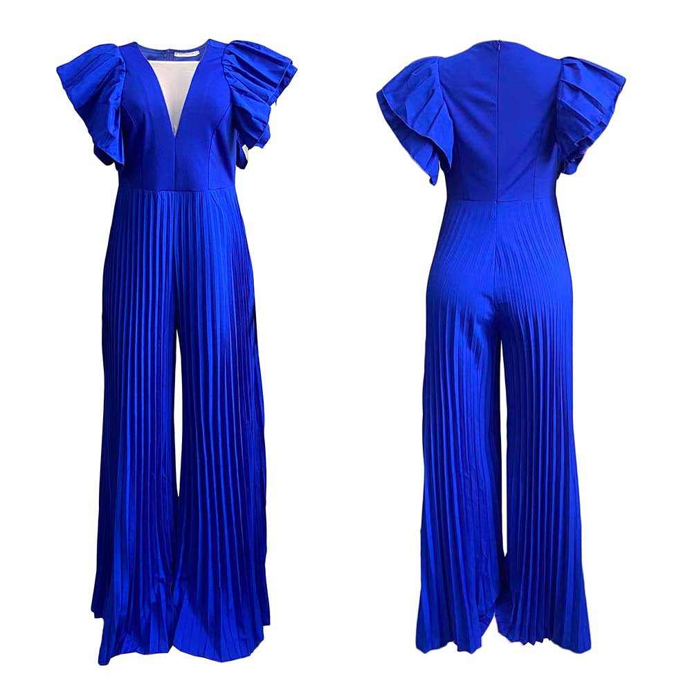 Sexy Deep V Neck Women Long Jumpsuits-Suits-Free Shipping at meselling99