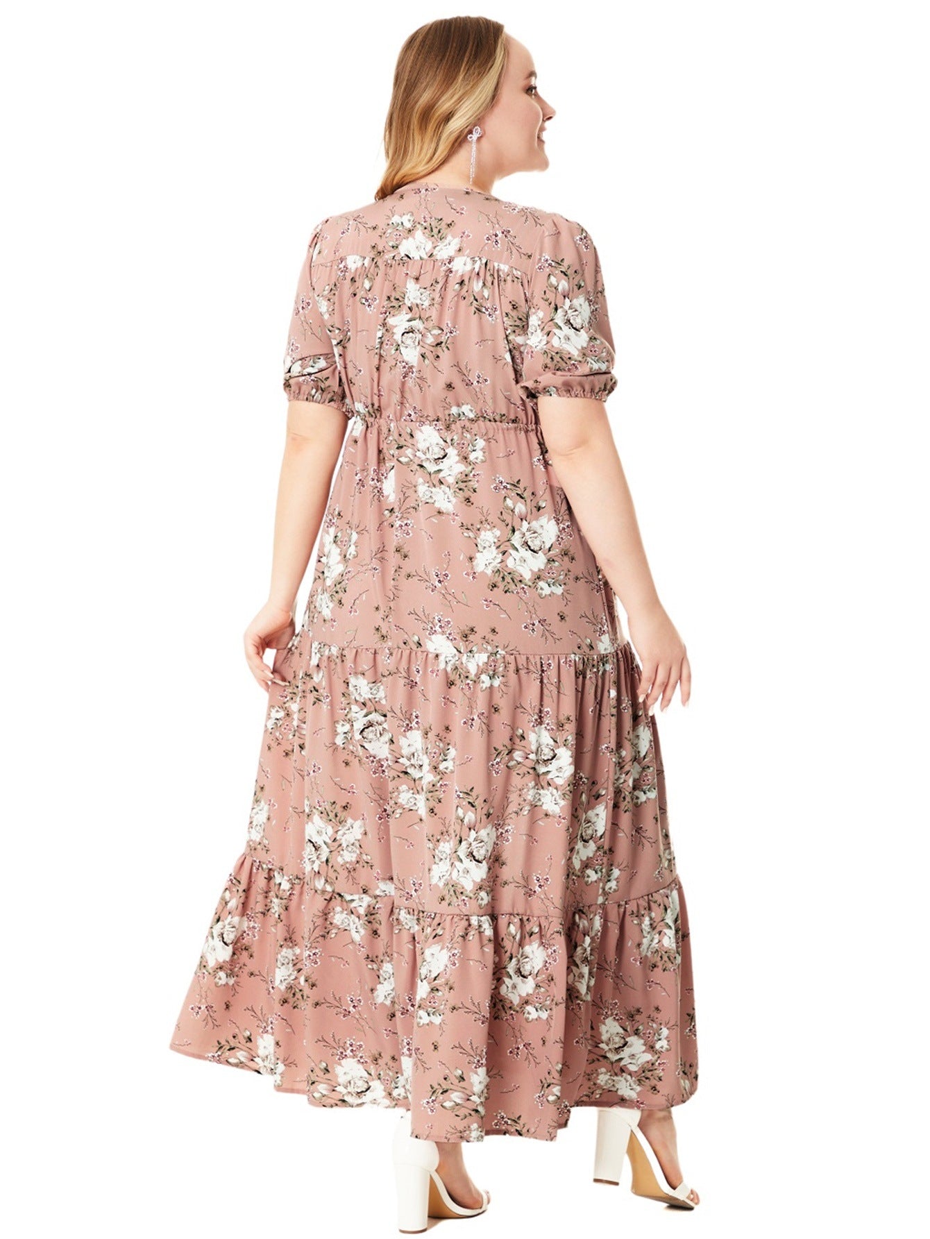 Plus Size Boho Floral Print Maxi Dress