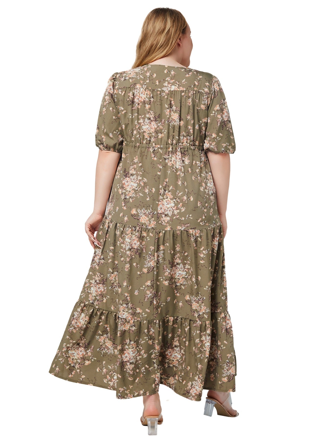 Plus Size Summer Boho Print Flowy Maxi Dress