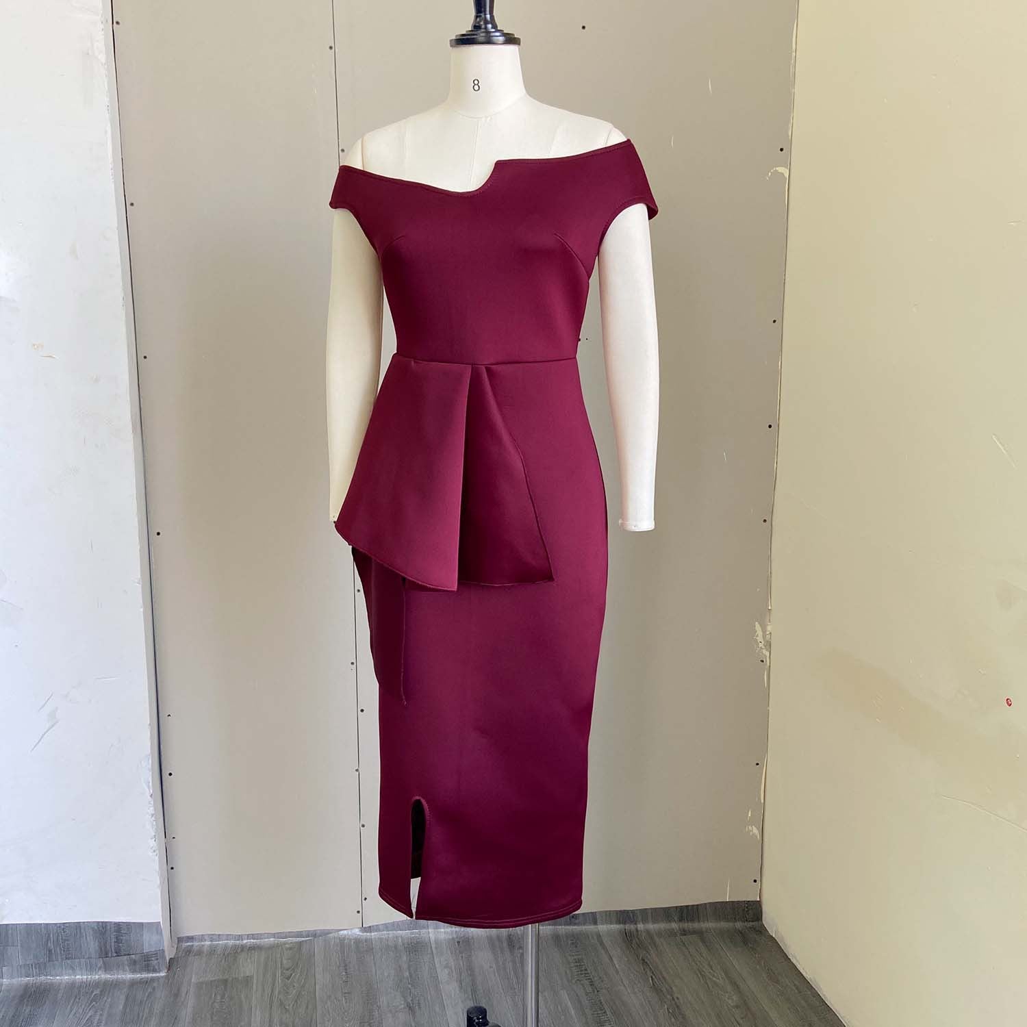 Fashion High Waist Plus Sizes Midi Party Dresses-Dresses-Free Shipping at meselling99