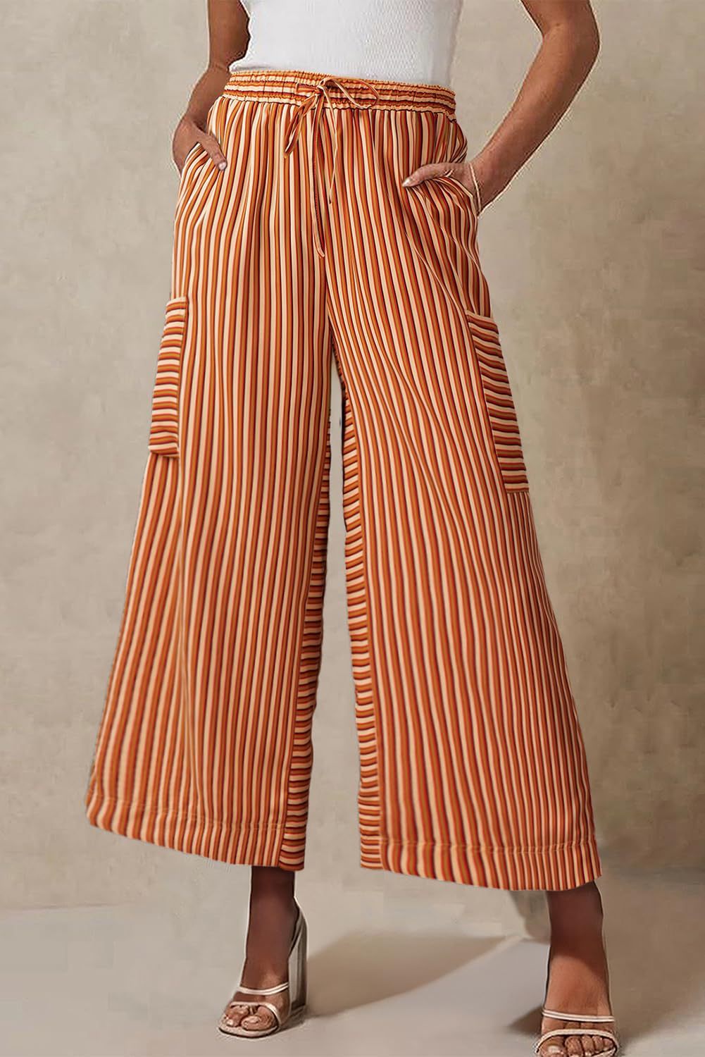 Women's Summer Striped Straight Leg Pants