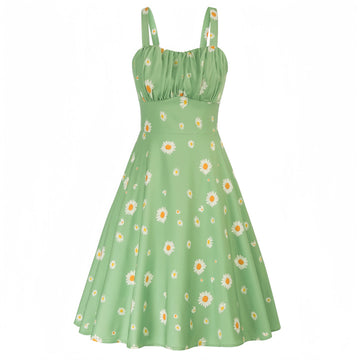 Summer Floral Sundress for Women - Slim Fit Strappy Dress with Cute Print