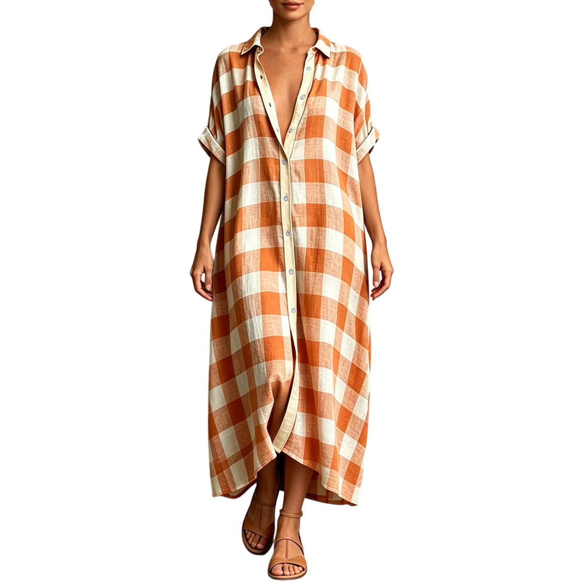 Women's Plaid Shirt Dress