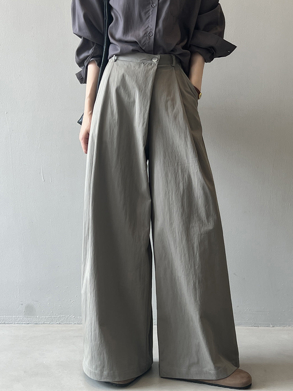 Women's Asymmetric Hem Wide-Leg Pants
