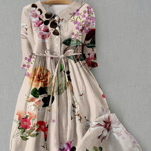 Women's Floral Print Shirt Dress