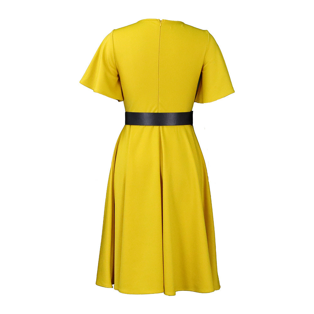 Women Plus Sizes Dresses with Belt-Dresses-Free Shipping at meselling99