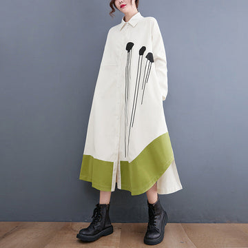 Elegant Long Sleeves Shirt Dresses for Women-Dresses-Free Shipping at meselling99